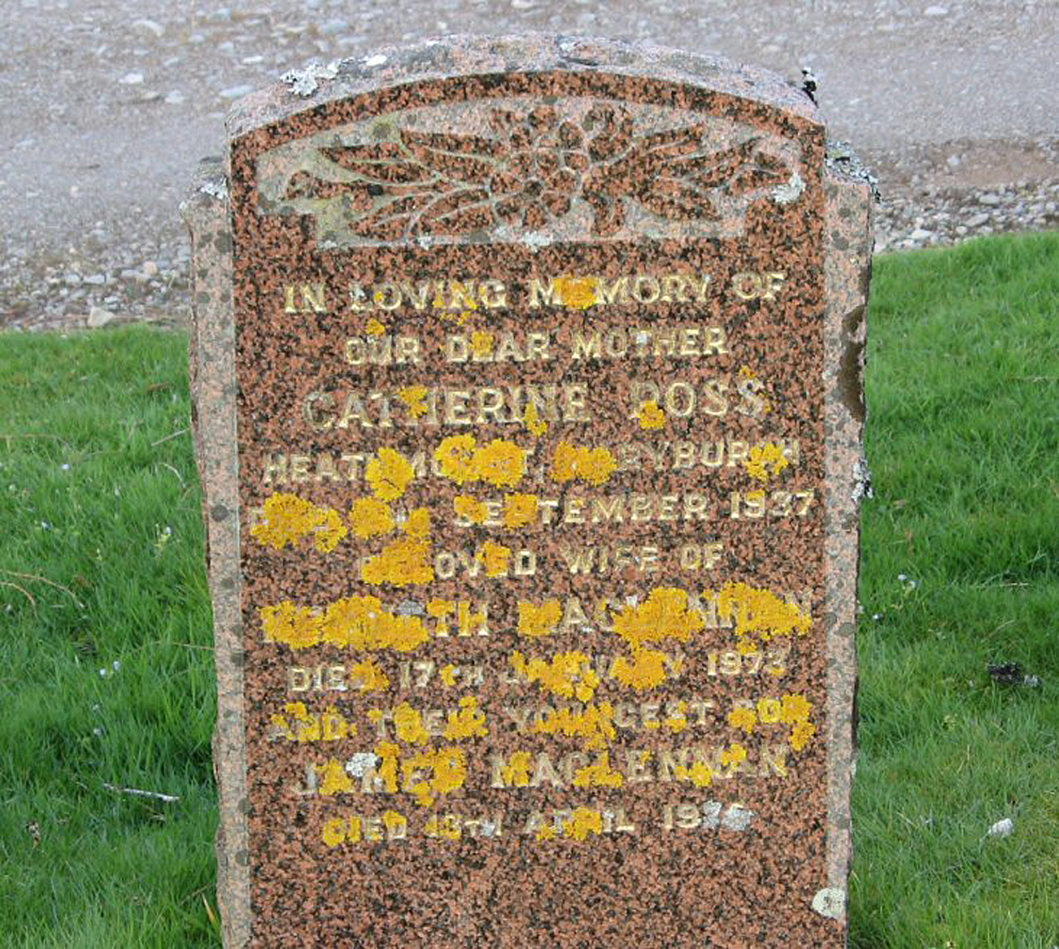 Photo of headstones/Kenneth MacLennan died 1973 MI Fodderty
